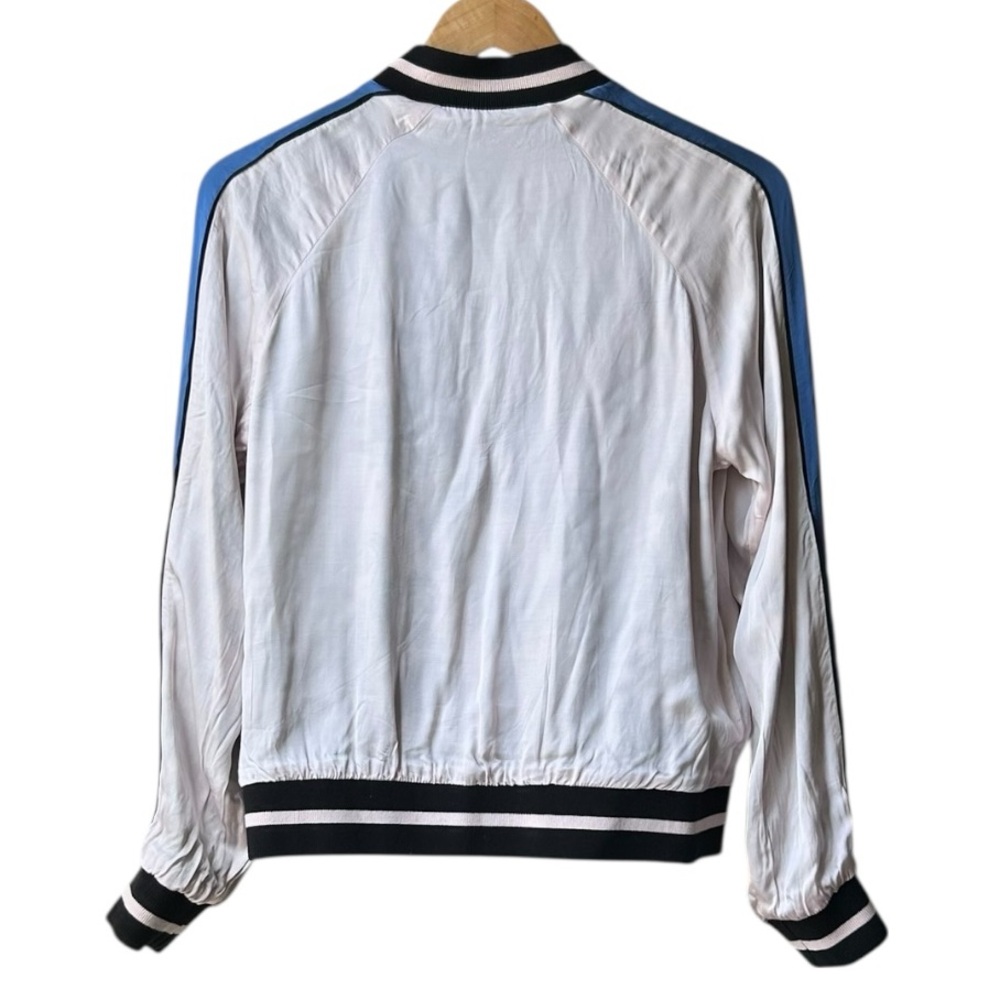 Zadig & Voltaire Pink Cream Billy Reversible Bomber Jacket Paisley Corolle Sz S - Picture 6 of 16